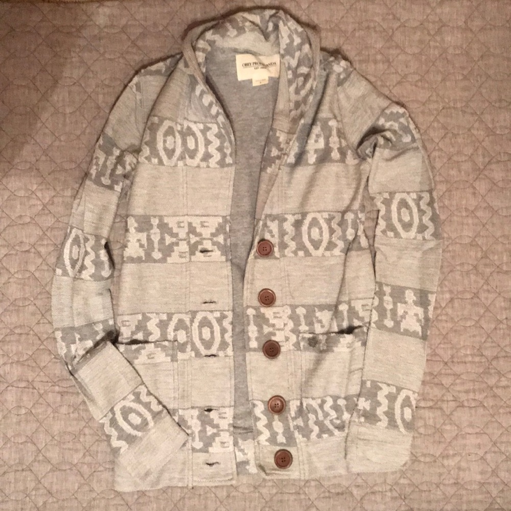 Gray Cardigan Sweater